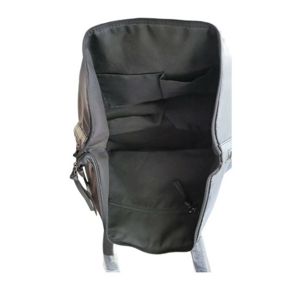 Tote Bag Black Leather Detail Side & Inside Zippers Nylon BOTKIER New York Bond - Picture 3 of 6